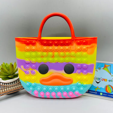 push pop it fidget duck shape zipper bag